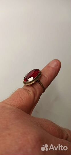 Серебряное кольцо СССР с Турмалином