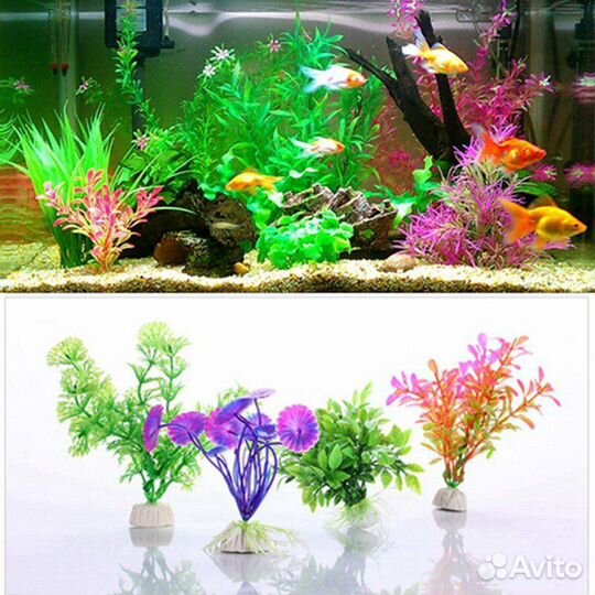 Декор для аквариума искусственные растения
