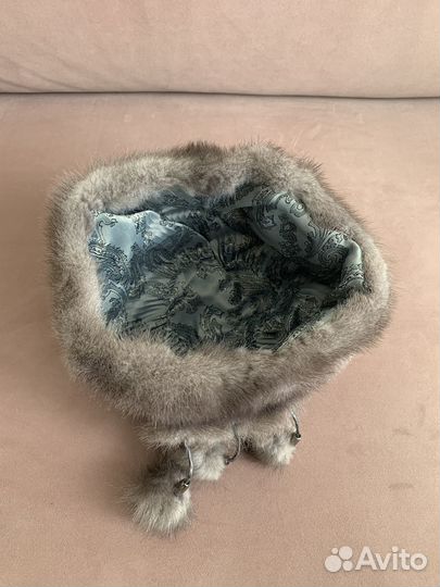 Шапка из норки (цвета асфальта)