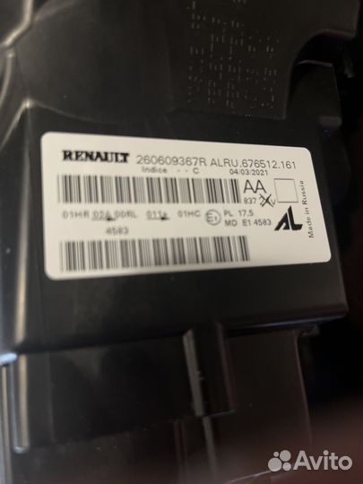 Фара renault duster