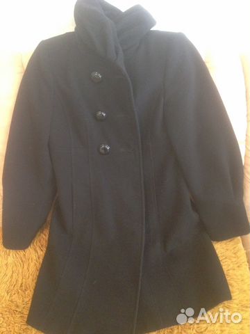 Пальто из кашемира черного цвета с воротником