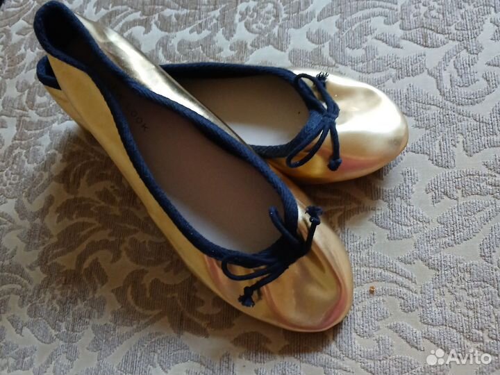 Балетки золотые NEW look 34.5-35