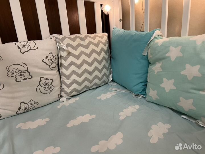 Бортики подушки в кроватку 12 шт