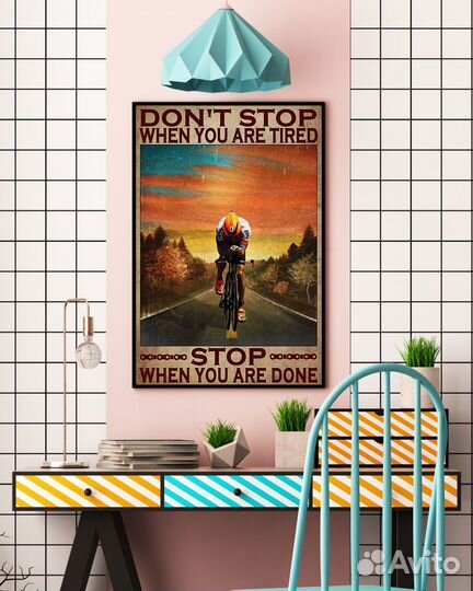 Постер #12-0049 Велосипеды в лесу и на шоссе