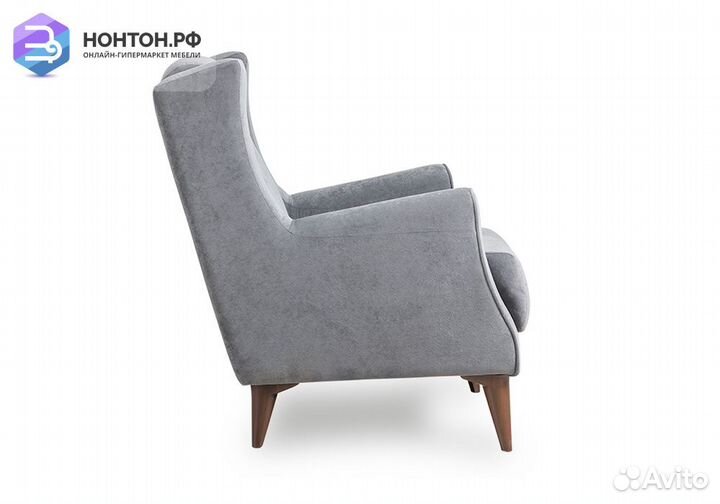 Кресло Плимут серое / коричневое