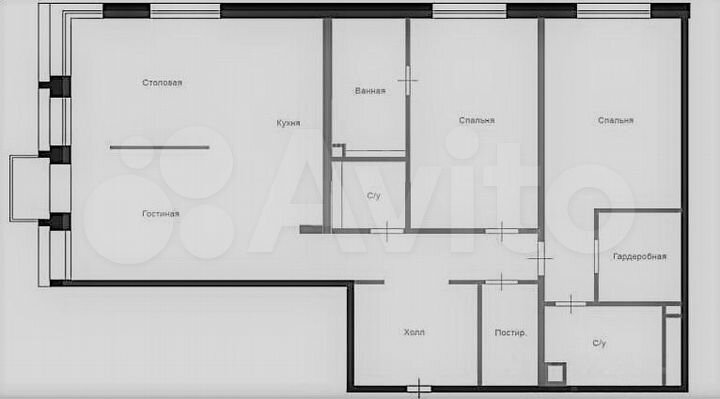 3-к. квартира, 128 м², 7/21 эт.