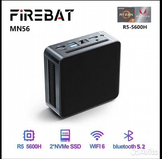 Мощный мини пк амd Ryzеn 5 5600Н 16/512Gb