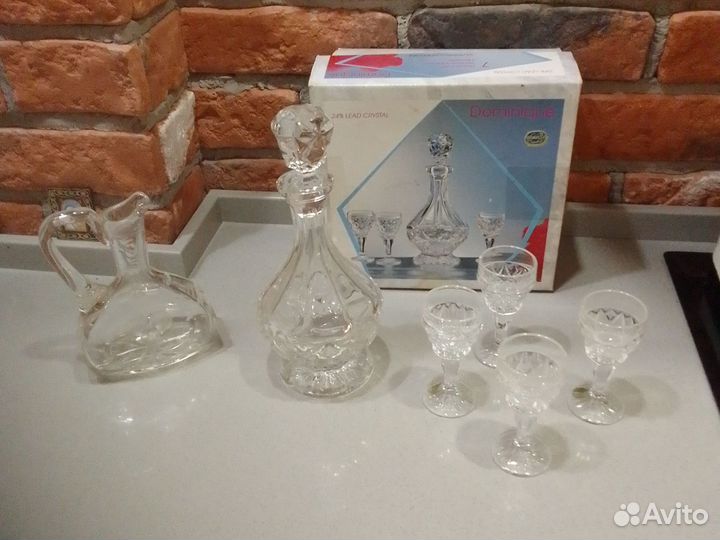 Хрустальный набор, штоф 4 рюмки