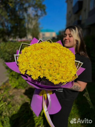Букеты гиганты из хризантем