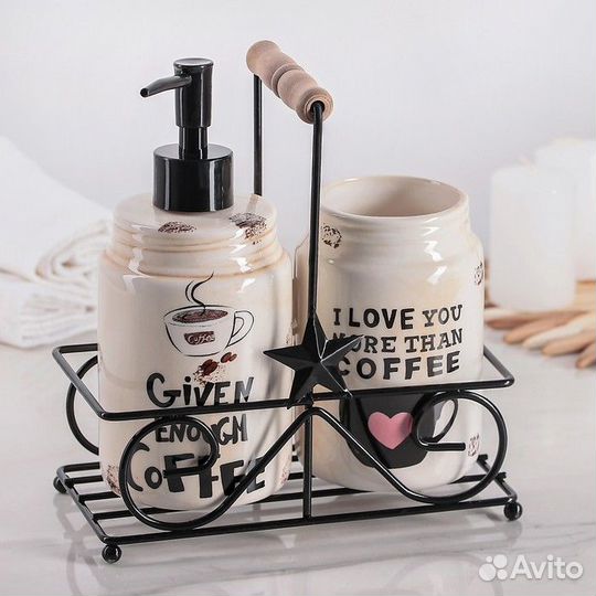 Набор для кухни «Кофе», 2 предмета: дозатор для мо