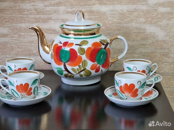 Чашка с блюдцем Дулево чайник заварочный Винтаж