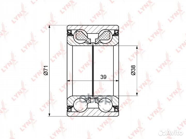 Подшипник ступицы передний 39x38x71 WB-1253 LYN