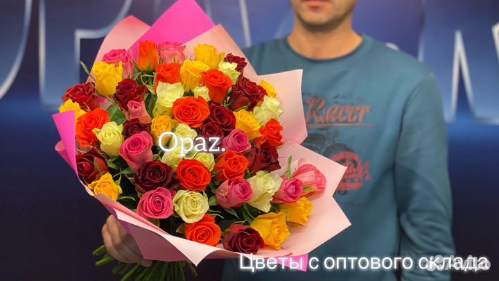 Розы цветы букет 51 роза