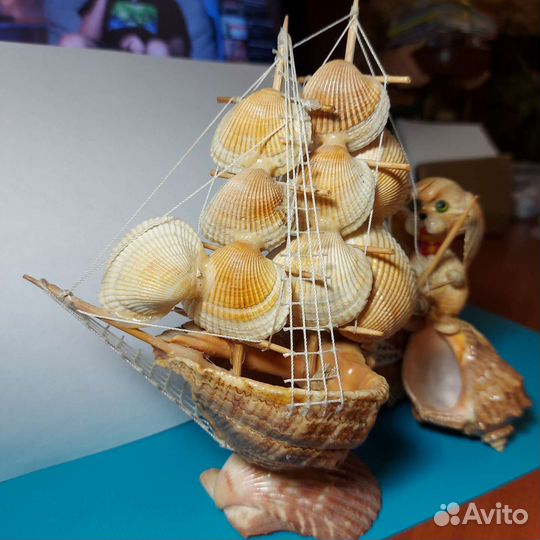 Морские ракушки раковины статуэтка Корабль