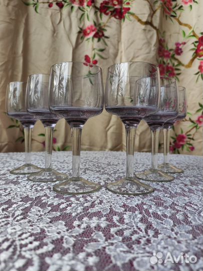 Рюмки винтаж аметистовое стекло