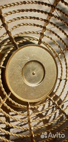 Ваза фруктовница СССР золотая металл