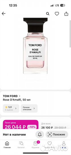 Духи TOM ford rose D'amalfi