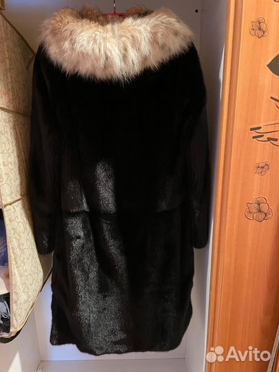 Шуба норковая с капюшоном