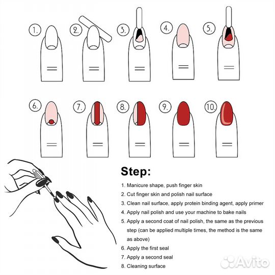 Уф Гель-лак для нейл-арта, 30 цветов