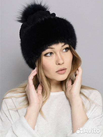 Шапка женская из меха норки