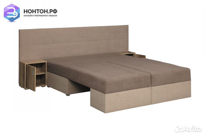 Диван трансформер Даллас коричневый / бежевый