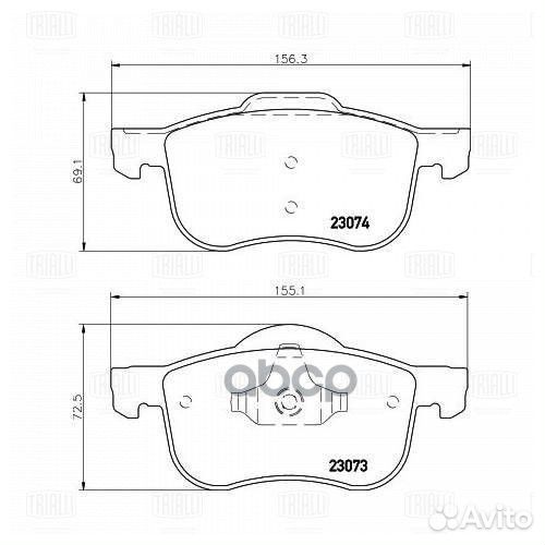 Колодки тормозные дисковые перед PF4369 Tri