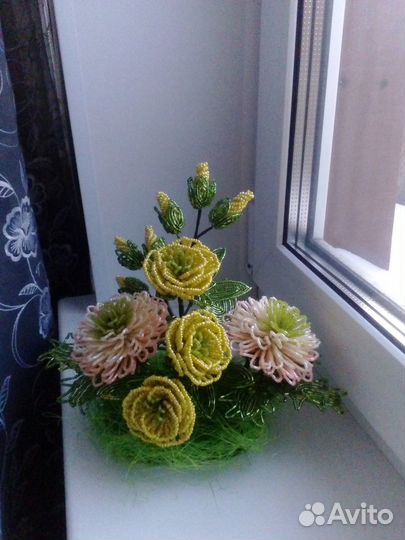 Ручная работа цветы из бисера