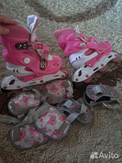 Роликовые коньки детские раздвижные р.30-33