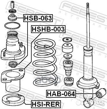 1 Проставка пружины honda civic/CR-V 01-06 HSI-RER