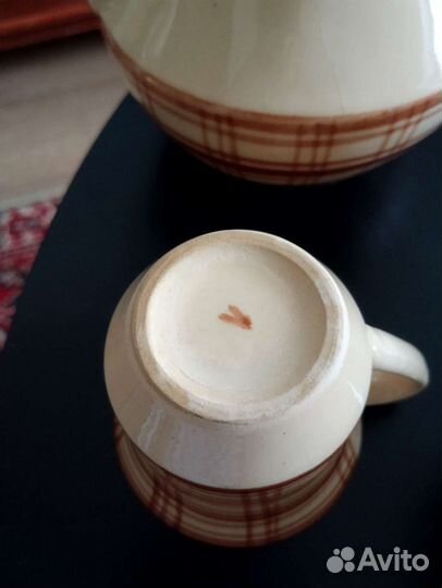Винтажный чайно-кофейный сервиз СССР фаянс