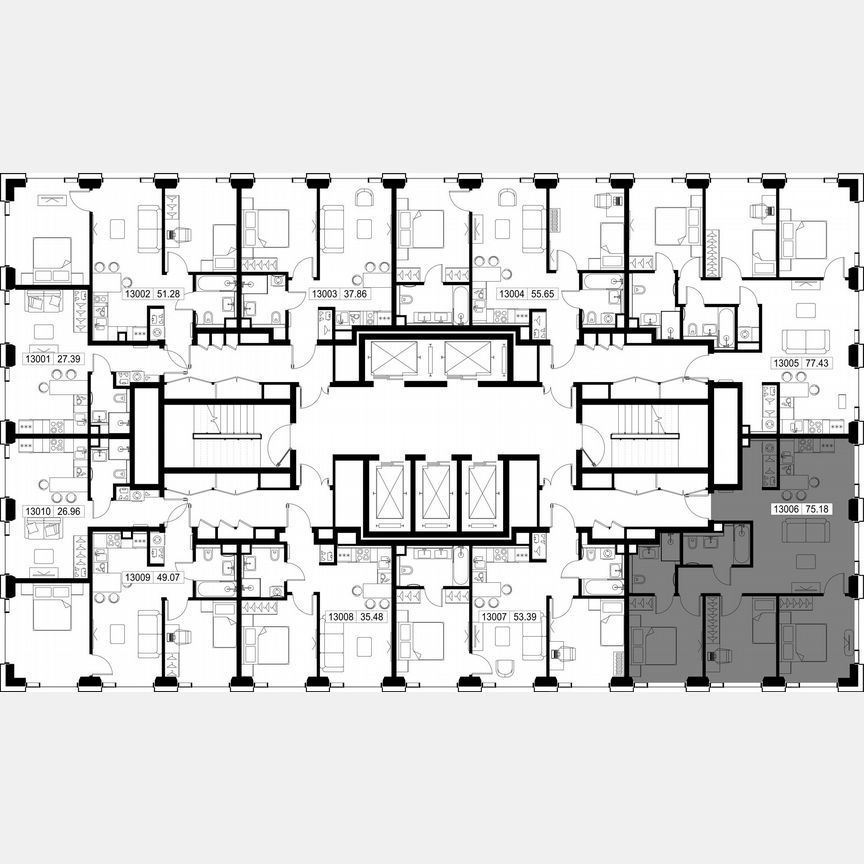 3-к. квартира, 75,2 м², 30/52 эт.