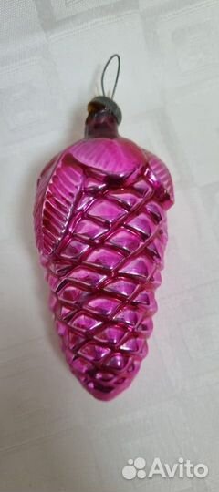 Елочные игрушки СССР. Шишка розовая