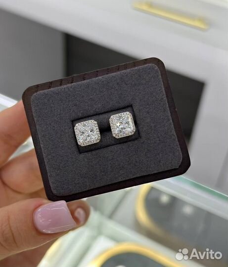 Пусеты на каждый день Серебро 925 Особая огранка