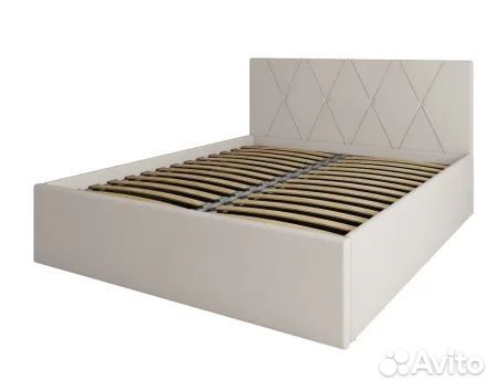 Кровать Румба 160х200 с подъёмником, бежевый велюр