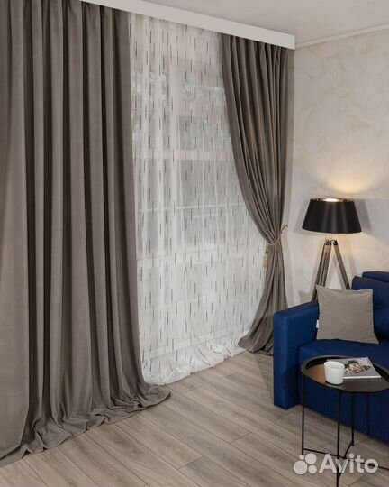 Портьеры бархат Богема Кофе шторы