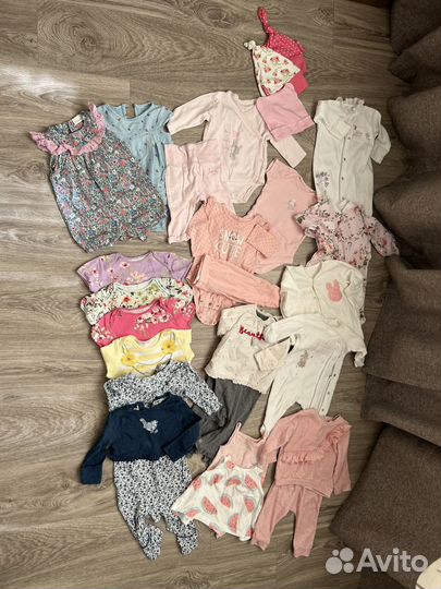 Детская одежда пакетом для девочки 0-12 мес