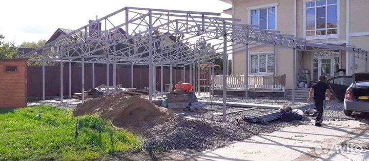 Изготовление навеса, бесплатная доставка КАД