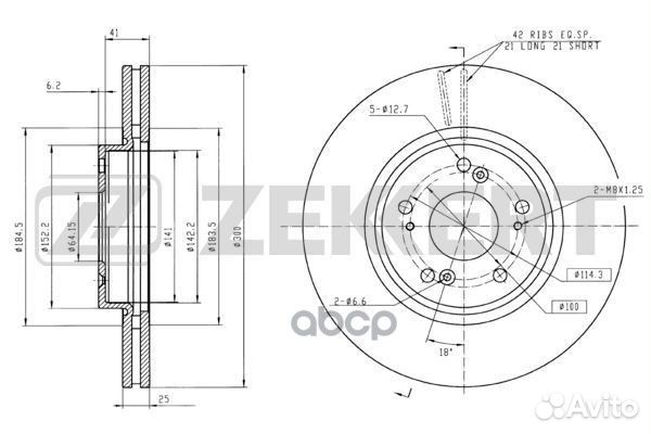 Диск торм. перед. Honda Accord VII 03- CR-V II