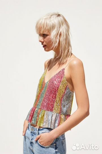 Топ в пайетках Zara (S)