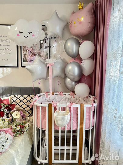 Бортики в детскую кроватку с репсовыми лентами