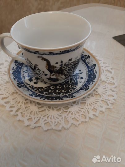 4 чайных пары, фарфор Мировик