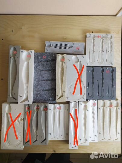 Формы для литья крупных силиконовых приманок