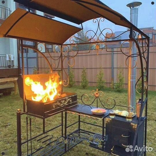 Кованый казан мангал для дачи