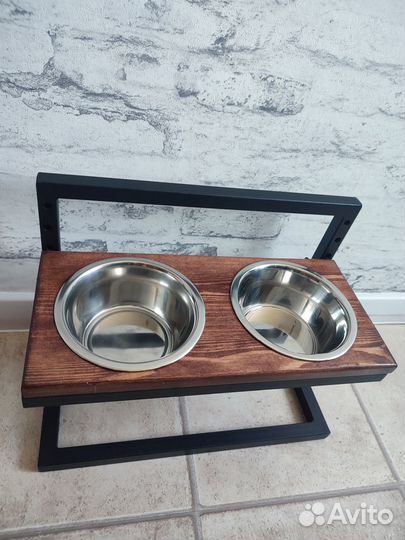 Подставка с мисками в стиле лофт