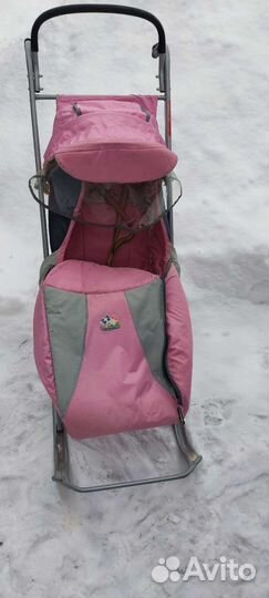 Детские санки с колесами nika