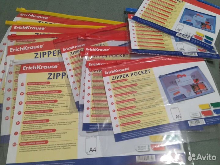 Папки 10 шт Erich Krause новые с zip заст А4,А5,B6
