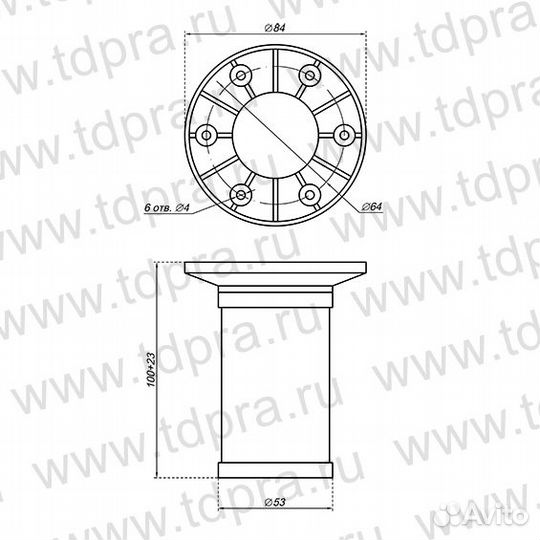 Опора регулируемая Н-100 хром