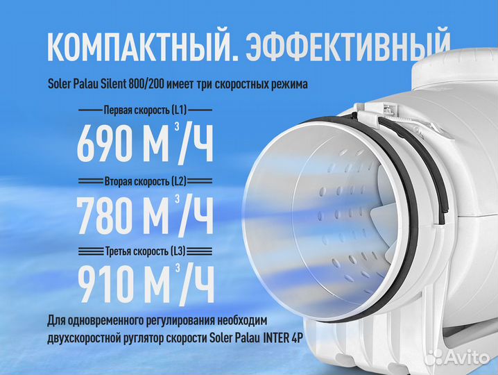 Канальный вентилятор Soler Palau TD-800/200 Silent