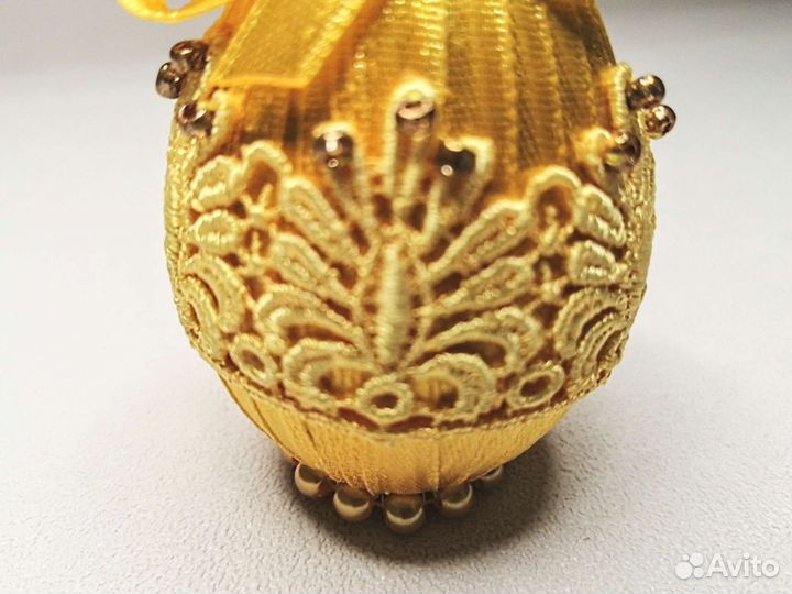 Декоративное яйцо желтое декоративное украшение