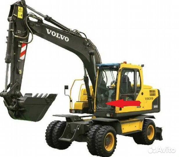 Стекло лобовое нижнее на экскаватор Volvo EW